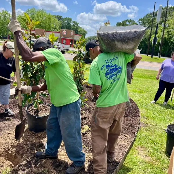 Mulching and flowerbed care services by Kim's Lawn Care in Ville Platte, Opelousas & Carencro